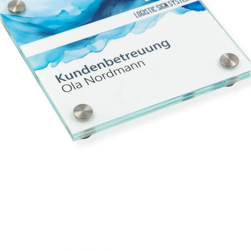 Türschild VITRUM B , Glasschild, Büroschild, 150 150 mm